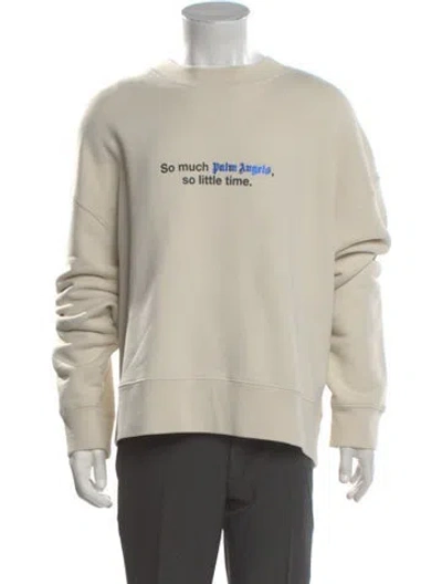 Pre-owned Palm Angels Graphic Print Crew Neck Sweatshirt In Neutral
