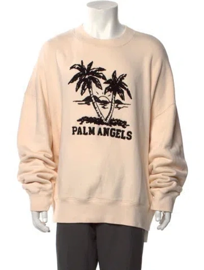 Pre-owned Palm Angels Graphic Print Crew Neck Sweatshirt In Neutral