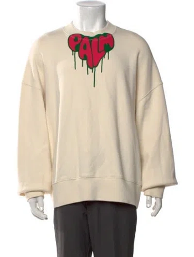 Pre-owned Palm Angels Graphic Print Crew Neck Sweatshirt In Neutrals