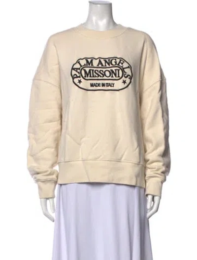 Pre-owned Palm Angels Graphic Print Crew Neck Sweatshirt In Neutrals