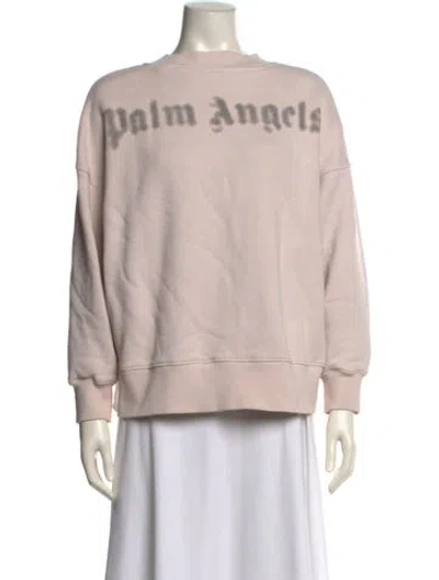 Pre-owned Palm Angels Graphic Print Crew Neck Sweatshirt In Pink