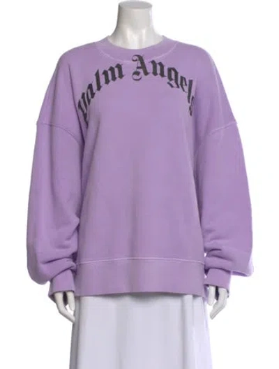 Pre-owned Palm Angels Graphic Print Crew Neck Sweatshirt W/ Tags In Purple