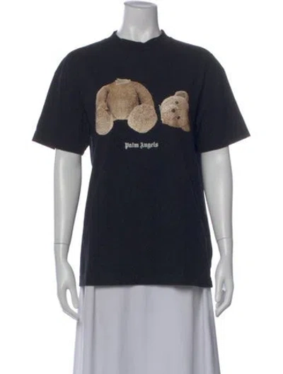Pre-owned Palm Angels Graphic Print Crew Neck T-shirt In Black