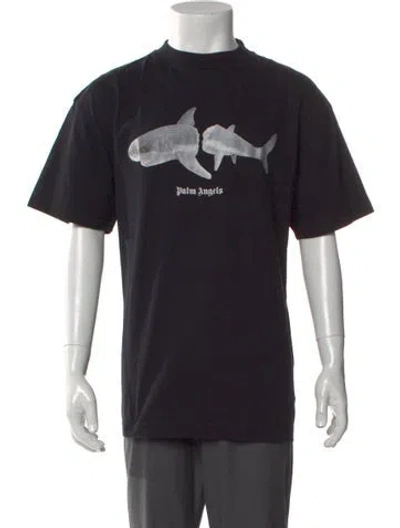 Pre-owned Palm Angels Graphic Print Crew Neck T-shirt In Black