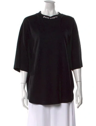 Pre-owned Palm Angels Graphic Print Crew Neck T-shirt In Black