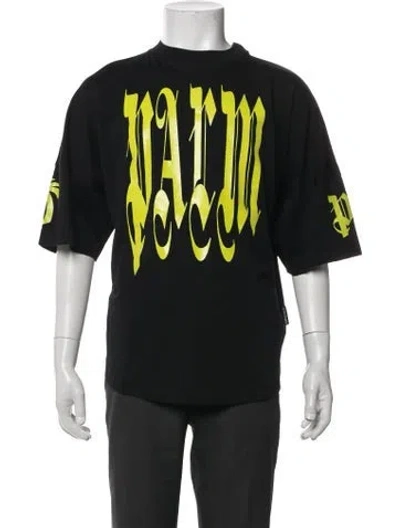 Pre-owned Palm Angels Graphic Print Crew Neck T-shirt In Black