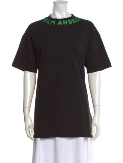 Pre-owned Palm Angels Graphic Print Crew Neck T-shirt In Black