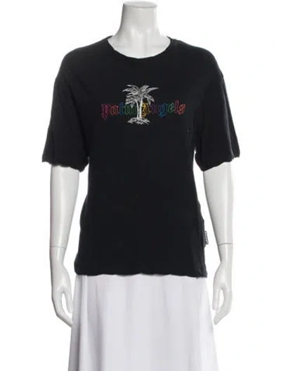 Pre-owned Palm Angels Graphic Print Crew Neck T-shirt In Gray