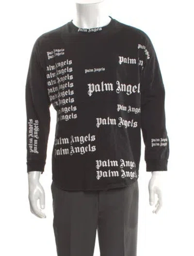 Pre-owned Palm Angels Graphic Print Crew Neck T-shirt In Gray