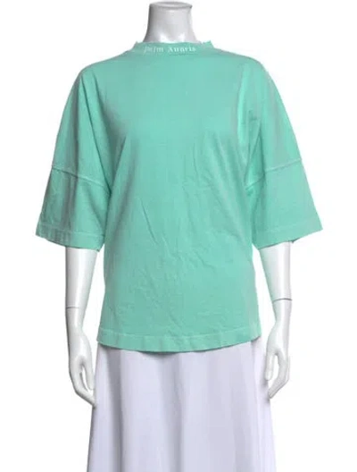 Pre-owned Palm Angels Graphic Print Crew Neck T-shirt In Green