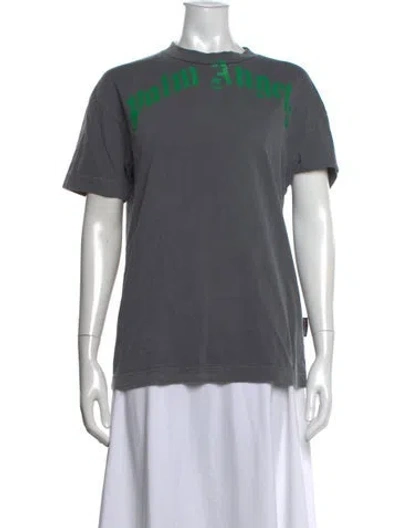 Pre-owned Palm Angels Graphic Print Crew Neck T-shirt In Grey