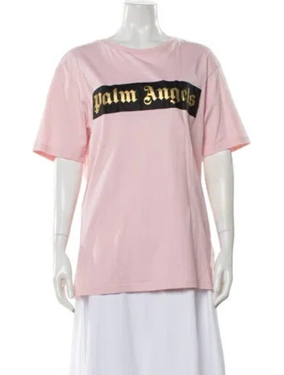 Pre-owned Palm Angels Graphic Print Crew Neck T-shirt In Pink