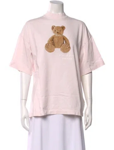 Pre-owned Palm Angels Graphic Print Crew Neck T-shirt In Pink