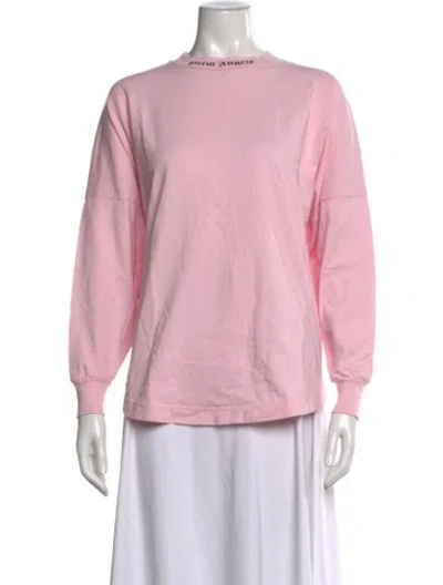 Pre-owned Palm Angels Graphic Print Crew Neck T-shirt In Pink