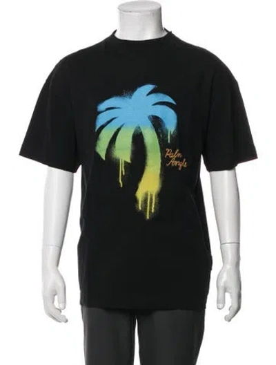 Pre-owned Palm Angels Graphic Print Crew Neck T-shirt W/ Tags In Black