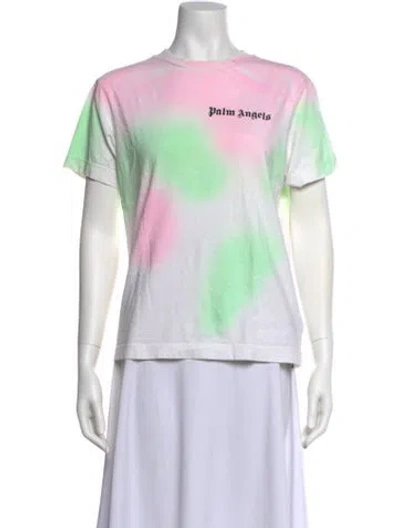 Pre-owned Palm Angels Graphic Print Crew Neck T-shirt In White