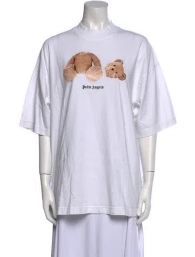 Pre-owned Palm Angels Graphic Print Crew Neck T-shirt In White