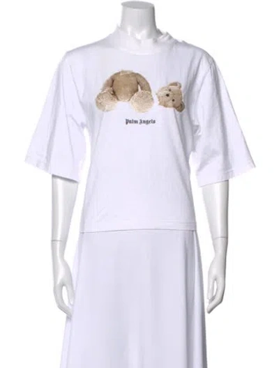 Pre-owned Palm Angels Graphic Print Crew Neck T-shirt In White