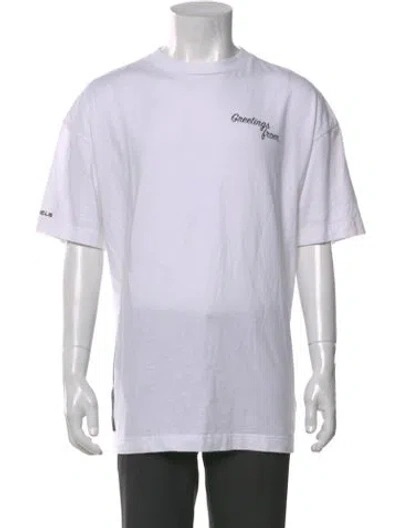 Pre-owned Palm Angels Graphic Print Crew Neck T-shirt In White