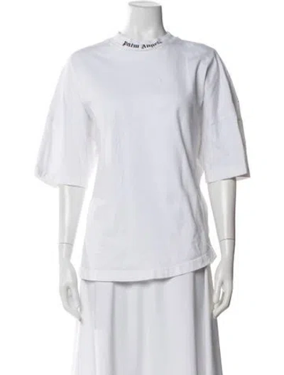 Pre-owned Palm Angels Graphic Print Crew Neck T-shirt In White