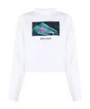 Palm Angels Graphic-print Cropped Sweatshirt In White