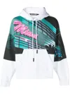 Palm Angels Graphic-print Drawstring Hoodie In Weiss
