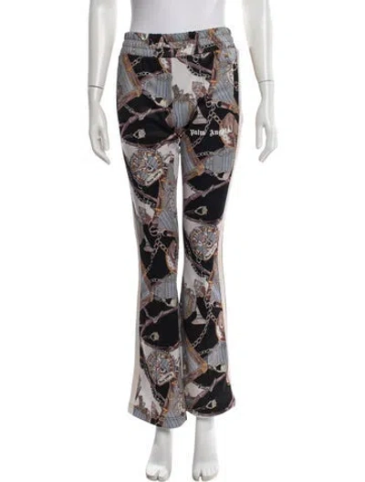 Pre-owned Palm Angels Graphic Print Flared Pants In Black