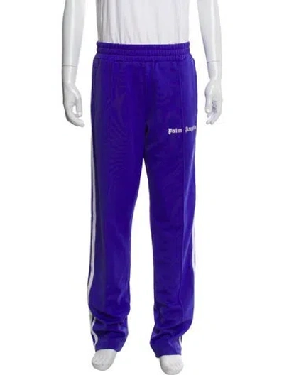 Pre-owned Palm Angels Graphic Print Grosgrain Trim Lounge Bottoms In Purple