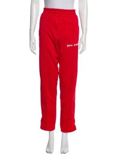 Pre-owned Palm Angels Graphic Print Grosgrain Trim Sweatpants In Red