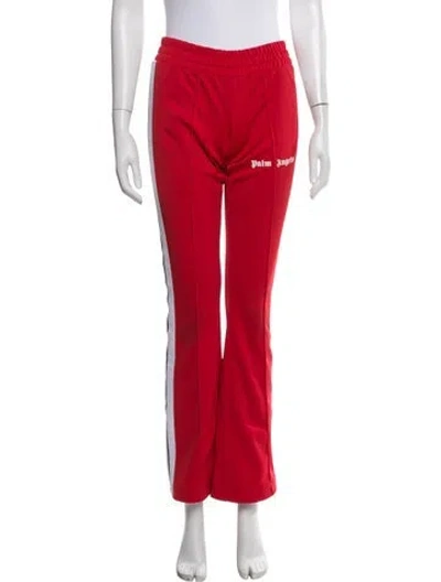Pre-owned Palm Angels Graphic Print Grosgrain Trim Sweatpants In Red