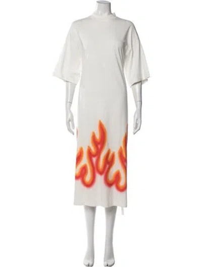 Pre-owned Palm Angels Graphic Print Long Dress In Neutral