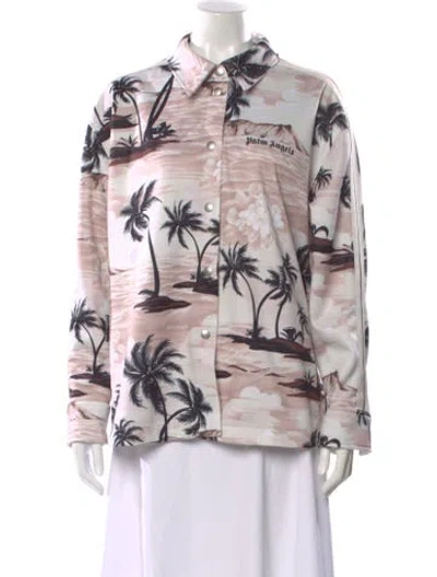 Pre-owned Palm Angels Graphic Print Long Sleeve Button-up Top In Multi
