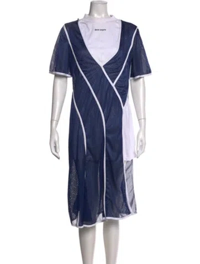 Pre-owned Palm Angels Graphic Print Midi Length Dress In Blue