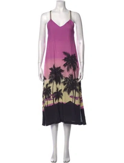 Pre-owned Palm Angels Graphic Print Midi Length Dress In Multi
