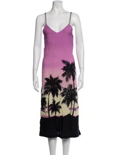 Pre-owned Palm Angels Graphic Print Midi Length Dress In Multicolor