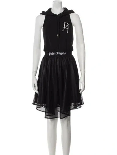 Pre-owned Palm Angels Graphic Print Mini Dress In Black