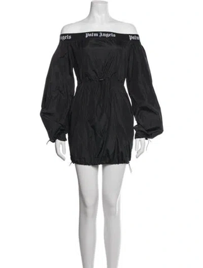 Pre-owned Palm Angels Graphic Print Mini Dress In Black