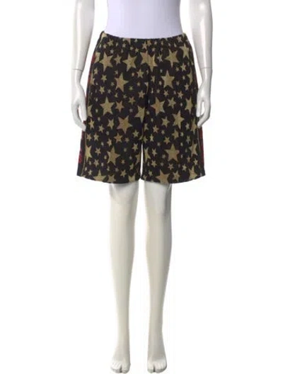 Pre-owned Palm Angels Graphic Print Mini Shorts In Black