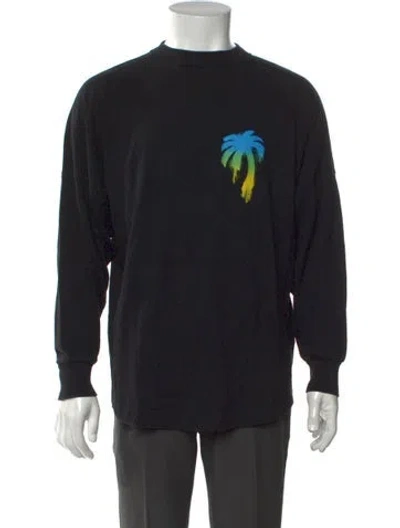 Pre-owned Palm Angels Graphic Print Mock Neck T-shirt In Multi