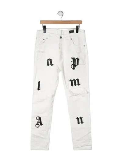 Pre-owned Palm Angels Graphic Print Pants In Neutrals
