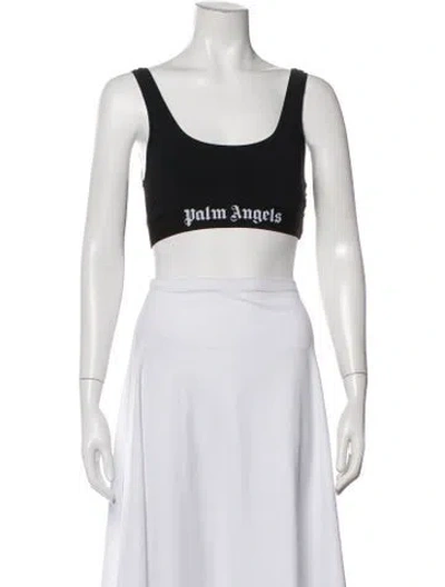 Pre-owned Palm Angels Graphic Print Scoop Neck Sports Bra In Multicolor