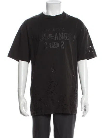 Pre-owned Palm Angels Graphic Print Short Sleeve Shirt In Gray