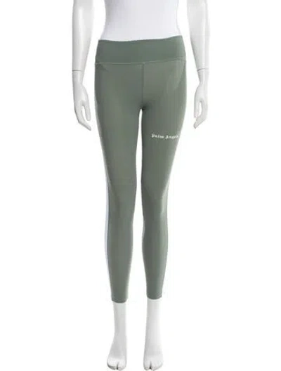 Pre-owned Palm Angels Graphic Print Skinny Leg Pants In Green