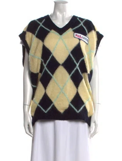 Pre-owned Palm Angels Graphic Print V-neck Sweater In Multi