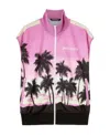 Palm Angels Graphic-print Zip-up Track Vest In Pink