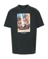 Palm Angels Graphic Printed Crewneck T-shirt In Green
