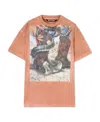 Palm Angels Graphic Printed Crewneck T-shirt In Pink