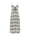 Palm Angels Viscose Mini Dress With Statement Print In White