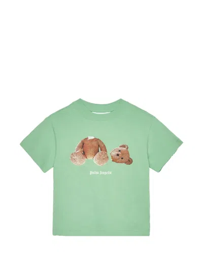 Palm Angels Kids' Graphic T-shirt In Green