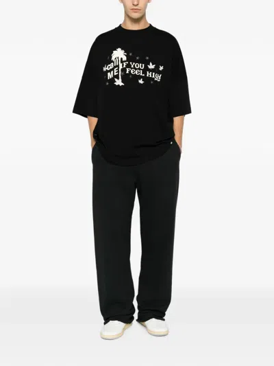 Palm Angels Graphic-print Drop-shoulder T-shirt In Black